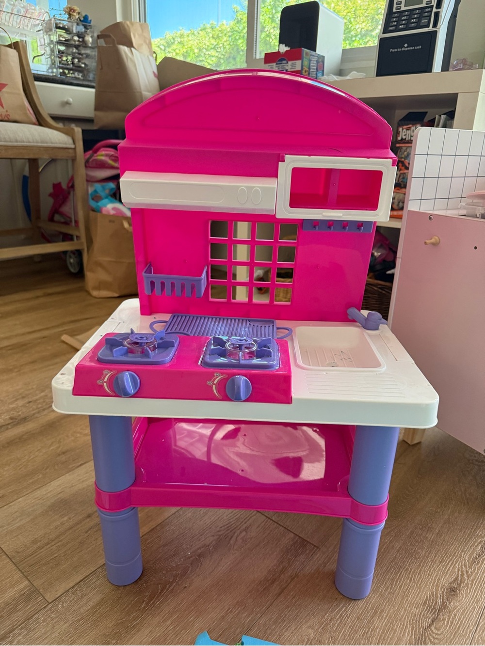 Kids Play Kitchen Set - Pink and Purple Pretend Play